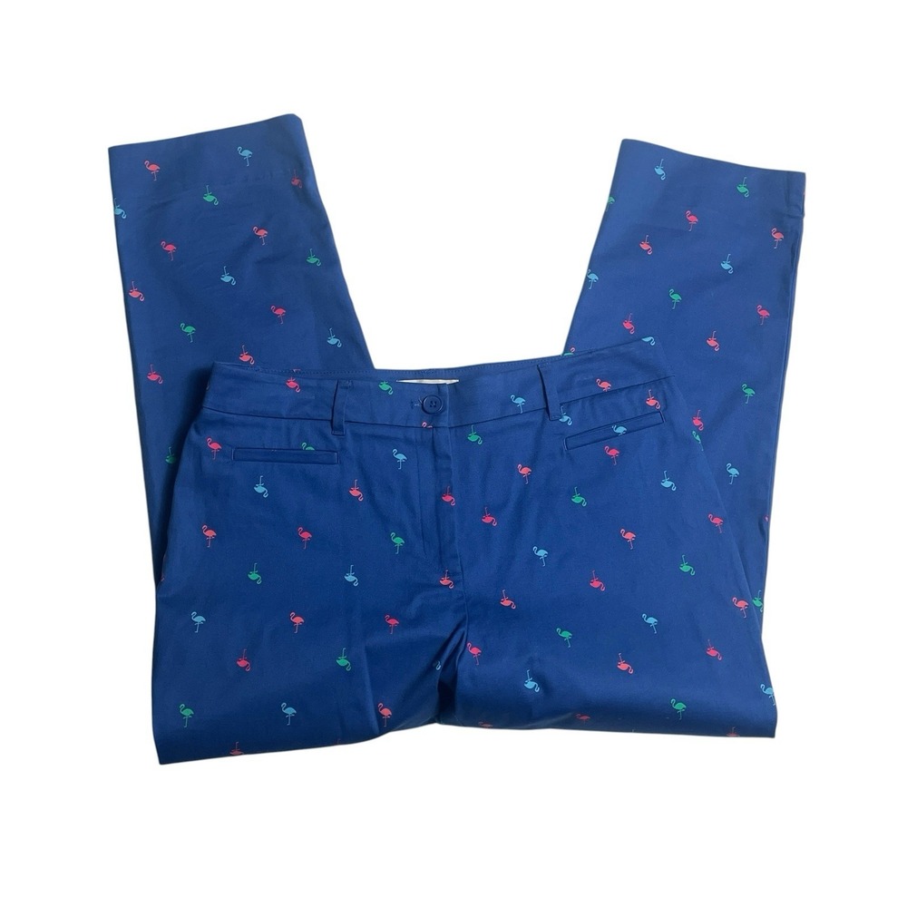 Talbots Flamingo Print Preppy Chino Pants Coastal Preppy Grandmillennial 10
